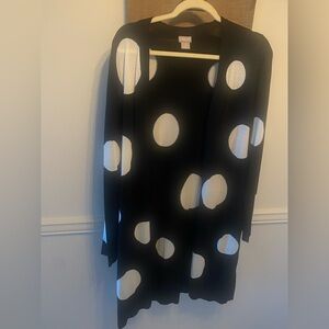 NWT Chico’s Open Long Cardigan w/Disco Dots Sz M $109